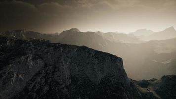 Dramatic sky over steps in a mountain. photo