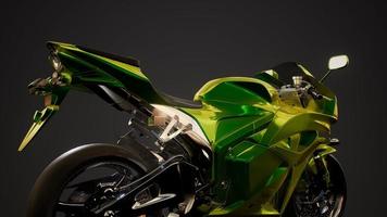 moto sport bike in dark studio with bright lights photo