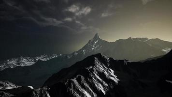 Mountains in Evening Cloudy Sky photo