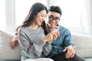 asian couple pictures at home photo