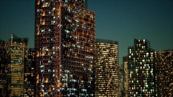 Skyscrapper in the business quarter in the night photo