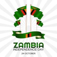 Zambia independence day vector illustration