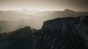 Dramatic sky over steps in a mountain. photo