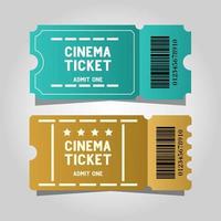 two ticket cinema template design vector