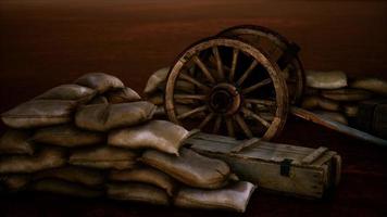 gun behind sandbags during the U.S. Civil War photo