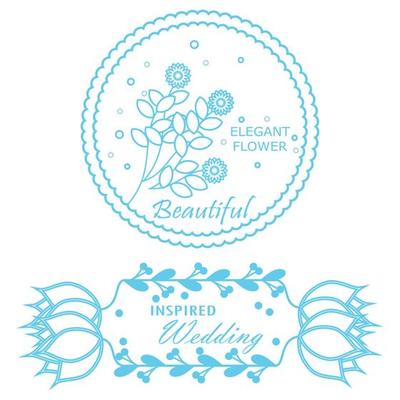 Set of beautiful floral elegant vector graphics.