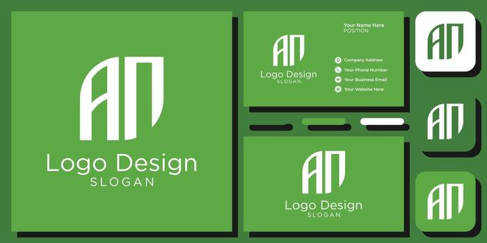 elegant modern sans serif font letter initial alphabet serif font with business card template vector