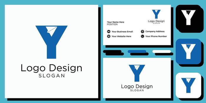 elegant modern sans serif font letter initial alphabet serif font with business card template vector