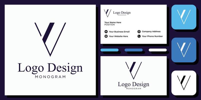 elegant modern sans serif font letter initial alphabet serif font with business card template vector