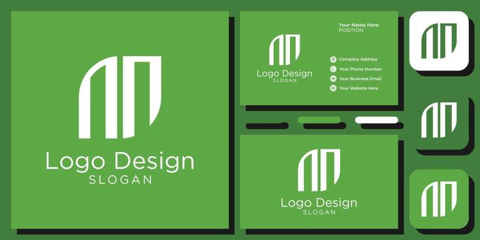 elegant modern sans serif font letter initial alphabet serif font with business card template vector