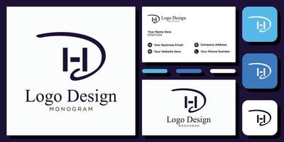 elegant modern sans serif font letter initial alphabet serif font with business card template vector