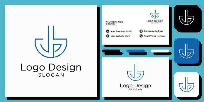 elegant modern sans serif font letter initial alphabet serif font with business card template vector