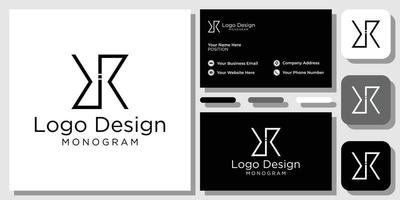 elegant modern sans serif font letter initial alphabet serif font with business card template vector