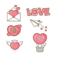 Set of vector elements for Valentine's Day.