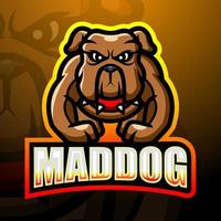 Strong Mad dog mascot esport logo design vector