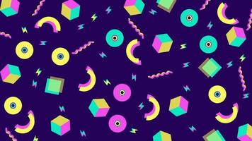 90s and 80s background template with retro style textures and abstract shapes. Aesthetic fashion background and eighties graphic. Rock and Pop music party event background template vector