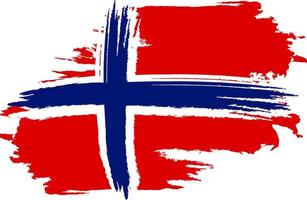 Flag of Norway. Brush painted Flag of Norway.  Flag of Norway with grunge texture. Vector illustration