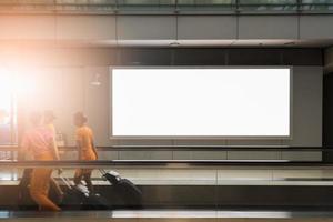 blank advertising billboard at airport background large LCD advertisement photo