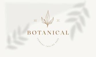 Botanical Floral element Hand Drawn Logo with Wild Flower and Leaves. Logo for spa and beauty salon, boutique, organic shop, wedding, floral designer, interior, photography, cosmetic. vector