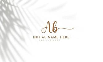 AB B A initial signature logo template vector