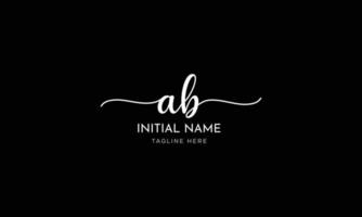 AB B A initial signature logo template vector