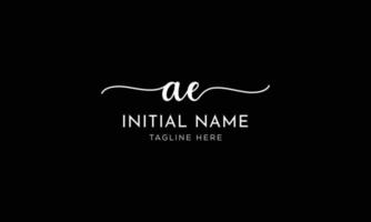 AE E A initial signature logo template vector