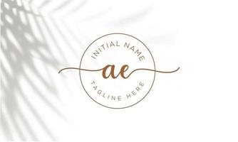 AE E A initial signature logo template vector