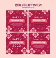 Happy Valentine day. Celebrated in February. Social media post, Poster, web banner, space area and background vector