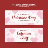 Happy Valentine day. Celebrated in February. Horizontal Poster, banner, space area and background vector