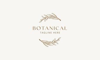 Botanical Floral element Hand Drawn Logo with Wild Flower and Leaves. Logo for spa and beauty salon, boutique, organic shop, wedding, floral designer, interior, photography, cosmetic. vector