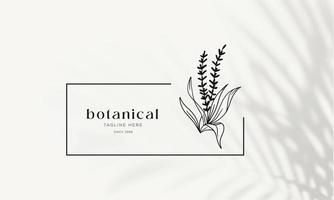 Botanical Floral element Hand Drawn Logo with Wild Flower and Leaves. Logo for spa and beauty salon, boutique, organic shop, wedding, floral designer, interior, photography, cosmetic. vector