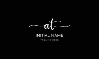 AT T A initial signature logo template vector