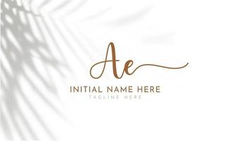 AE E A initial signature logo template vector