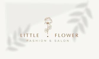 Botanical Floral element Hand Drawn Logo with Wild Flower and Leaves. Logo for spa and beauty salon, boutique, organic shop, wedding, floral designer, interior, photography, cosmetic. vector