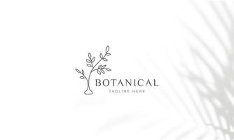 Botanical Floral element Hand Drawn Logo with Wild Flower and Leaves. Logo for spa and beauty salon, boutique, organic shop, wedding, floral designer, interior, photography, cosmetic. vector