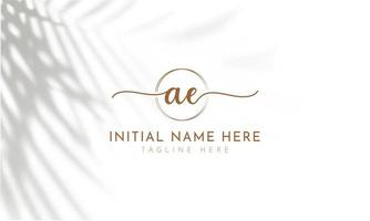 AE E A initial signature logo template vector