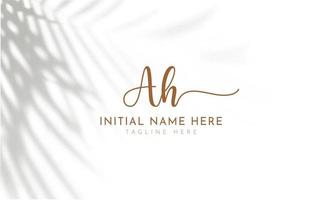 AH H A initial signature logo template vector