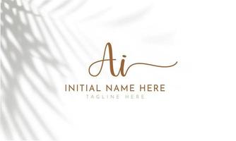 AI I A initial signature logo template vector