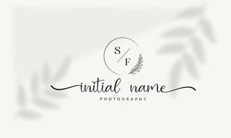 Botanical Floral element Hand Drawn Logo with Wild Flower and Leaves. Logo for spa and beauty salon, boutique, organic shop, wedding, floral designer, interior, photography, cosmetic. vector