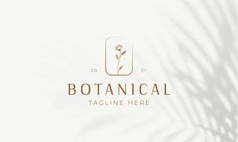 Botanical Floral element Hand Drawn Logo with Wild Flower and Leaves. Logo for spa and beauty salon, boutique, organic shop, wedding, floral designer, interior, photography, cosmetic. vector