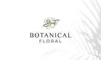 logotipo dibujado a mano con elementos florales botánicos con flores silvestres y hojas. logo para spa y salón de belleza, boutique, tienda orgánica, boda, diseñador floral, interior, fotografía, cosmética. vector