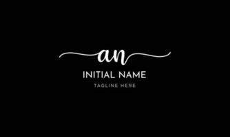 AN N A initial signature logo template vector