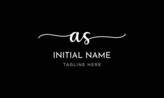 AS S A initial signature logo template vector