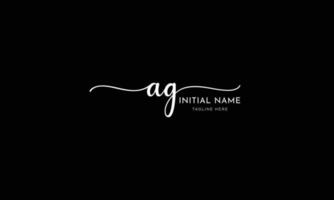 AG G A initial signature logo template vector