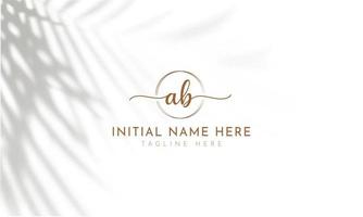 AB B A initial signature logo template vector