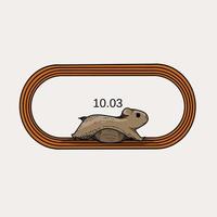 illustration vector graphic of hamster running on track suitable for background,print,etc.