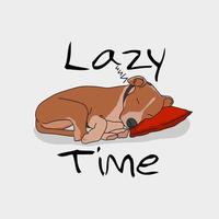 Illustration Vector Graphic of Sleeping Dog in Lazy Time Perfect for Background,Apparel Design etc.