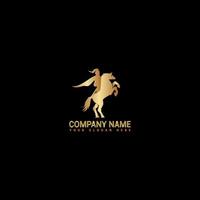 Luxury golden Horse gaming logo vector