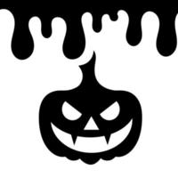 silueta negra de una calabaza sobre un fondo blanco para halloween vector