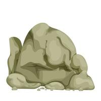 Stone pile, rock construction heavy in cartoon style isolated on white background. Mineral detailed drawing, old textured, boulder decoration. Vector illustration
